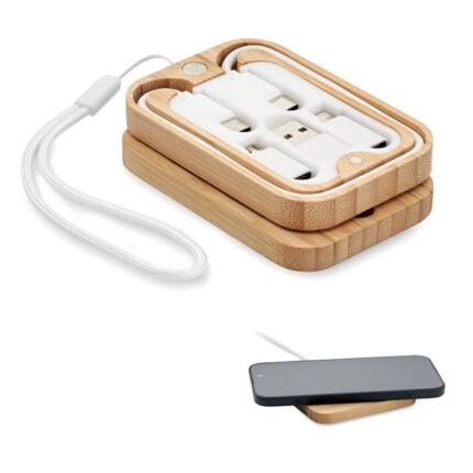 Bežični punjač s 3u1 kabelom CHARGOO - Reklamni pokloni
